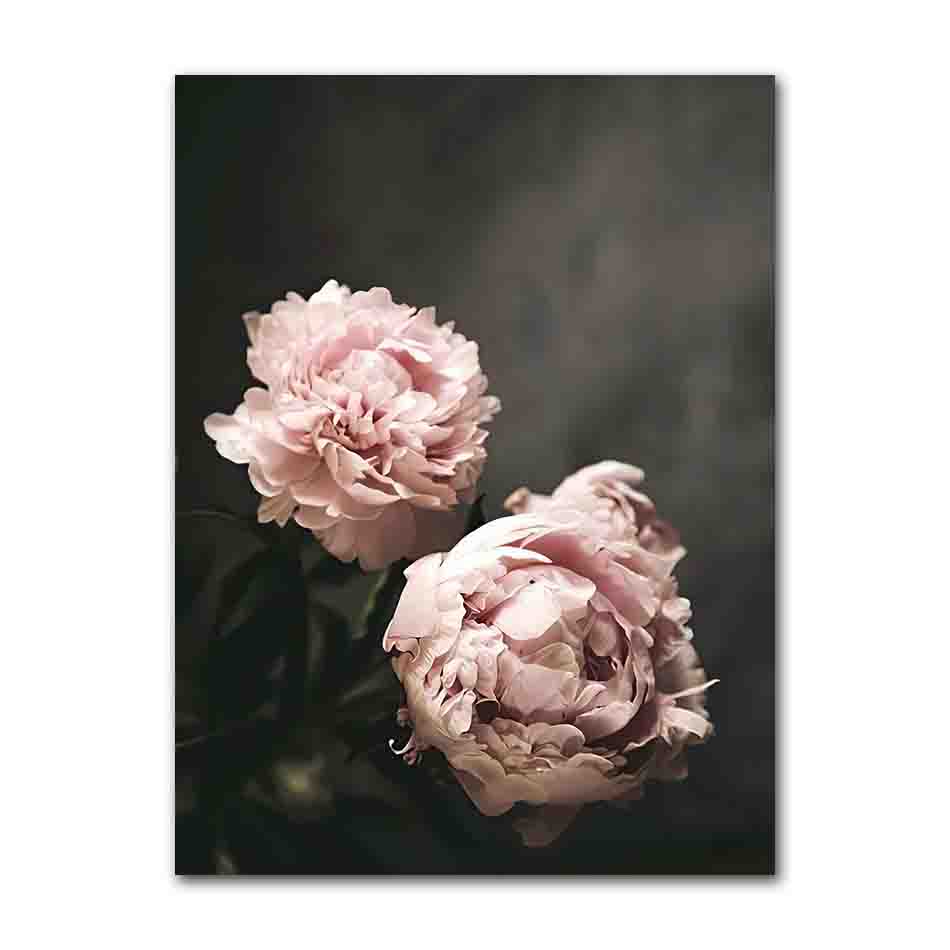 Skandinavisches rosa weißes Blumen-Blatt-Pflanzen-Poster, nordischer botanischer Druck, Leinwand-Malerei, Wandkunst, Dekoration, Bild, Heimdekoration