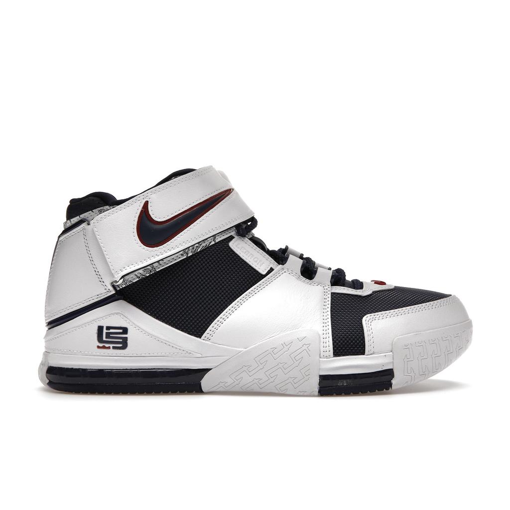 Nike Zoom LeBron 2 Retro USA 2022 Men Sneakers White Midnight-Navy Varsity-Crimson DR0826-100