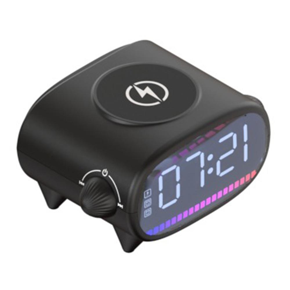 

H39 Multifunction Alarm Clock TWS Bluetooth-Compatible Speaker 15W Wireless Charger with Ambient Light Black