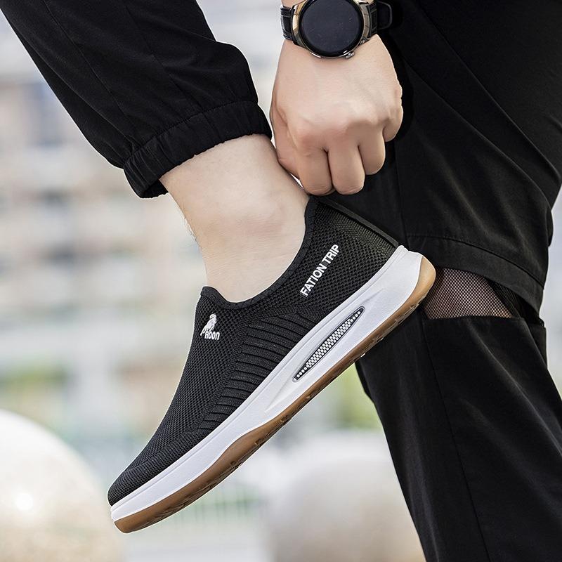 One-pedal Trendy Sports Walking Men's Shoes Summer New Fly-woven Mesh Shoes Breathable and Lightweight Thin Lazy Shoes