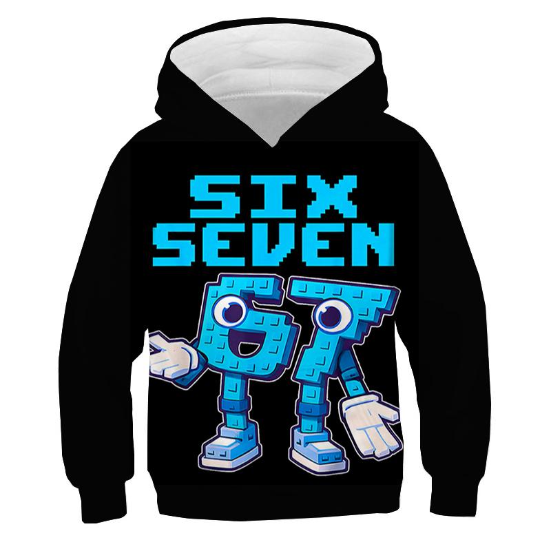 Kids Hoodies Funny Number 67 Print Sweatshirts Boys Girls Tracksuit Six Seven 67 3D Print Long Sleeve Pullover Children Clothes