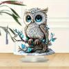Bohemian Style Acrylic Owl Tabletop Bird Decoration 1pcs Home Office Coffee Shop Suitable Decorative Piece