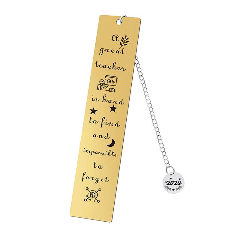 2024 Teacher's Day Engraved Round Pendant Bookmark - Student & Teacher Souvenir Gift