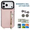 Crossbody Zipper Cards Solt Wallet Flip Leather Case For iPhone 17 Pro Max 16 Plus 15 14 13 12 11 Long Lanyard Bag Book Cover