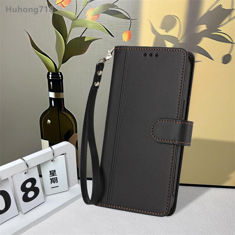 For Boost MobIle Celero 3 SC Summit 5 SN339D XD6U653DS 2024 5G Flip Wallet Case Leather Cover With Card Slots Hand Strap Wireless Charging