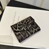 PU Leather Leopard Short Wallet Elegant Coin Purse Change Bag Envelope Clutch Bag  Women