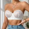 Sujetador Invisible de Encaje Bordado con Alas Laterales para Sujetar los Senos Laterales y Recoger Vestidos de Novia Especial Anti-exposición Hermoso Top Tubo de Espalda Descubierta