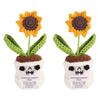 Crochet Flowers Sunflower Artificial Crochet Potted Desk Accessorie Office Accessorie Wedding Decor Teacher's Day Gift Girasol