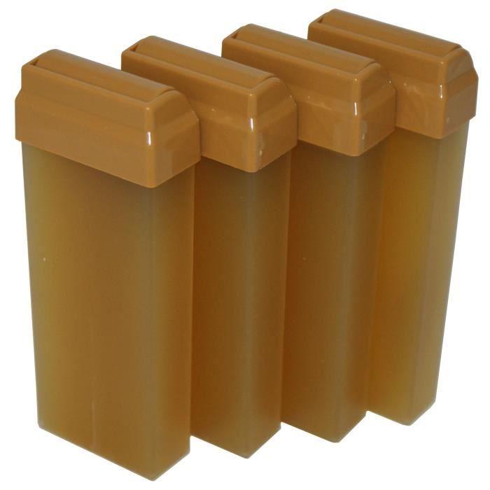 Kit D'épilation - Solo Complet - Cire Jetable Miel - 4 Roll-on - Huile Après Épilation 250 Ml