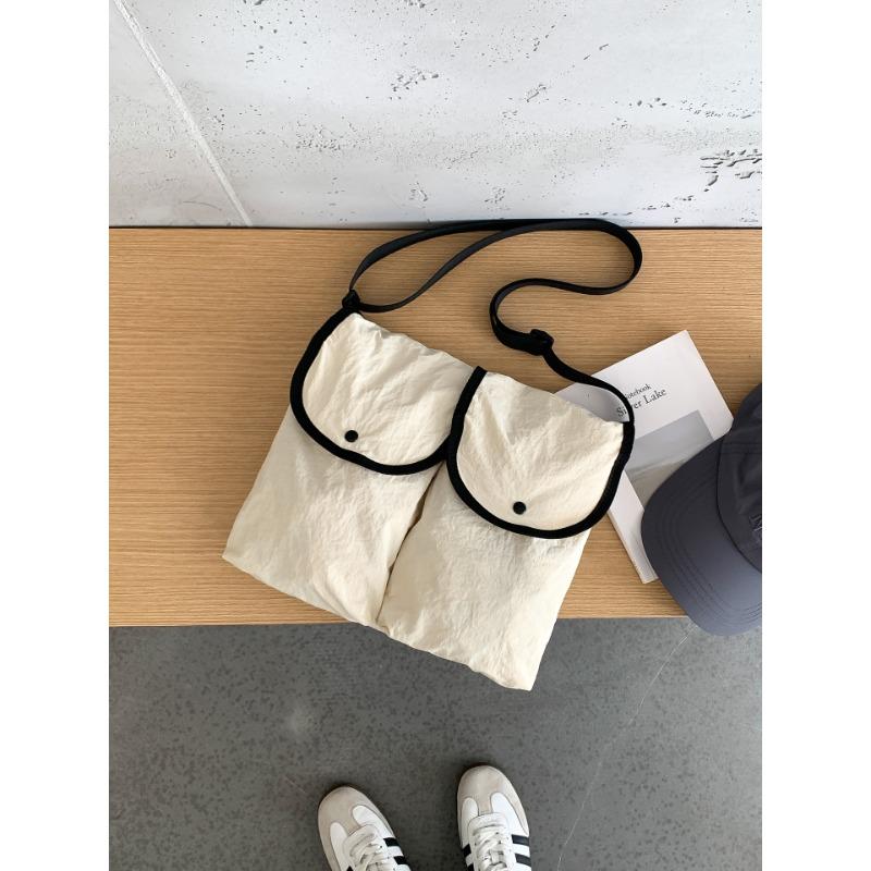 New nylon messenger bag commuter versatile casual shoulder bag large capacity neutral lightweight small square bag