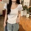 Woodpecker Women's Double U-Neck Slim Fit Cotton T-Shirt