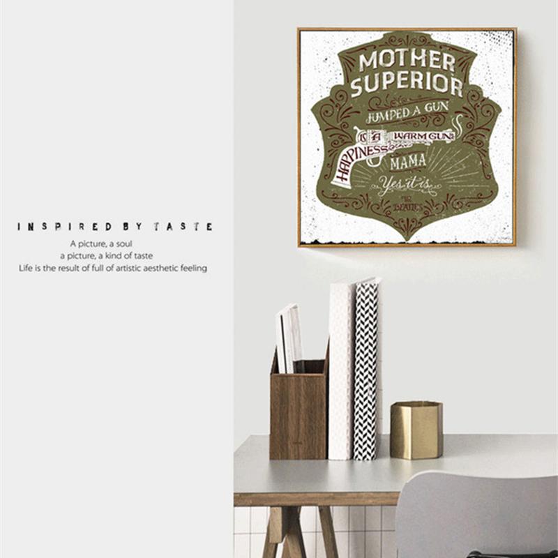 Rock and Roll Pop Music Lyrics English Letter Canvas Painting Wall Poster Decorative Pictures for Home Bedroom Gifts