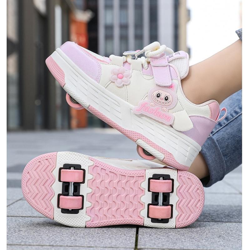 Kid's Four-wheel Roller Skating Shoes Walking Shoes Girl's Sports Shoes Roller Skate Sneakers for Boys