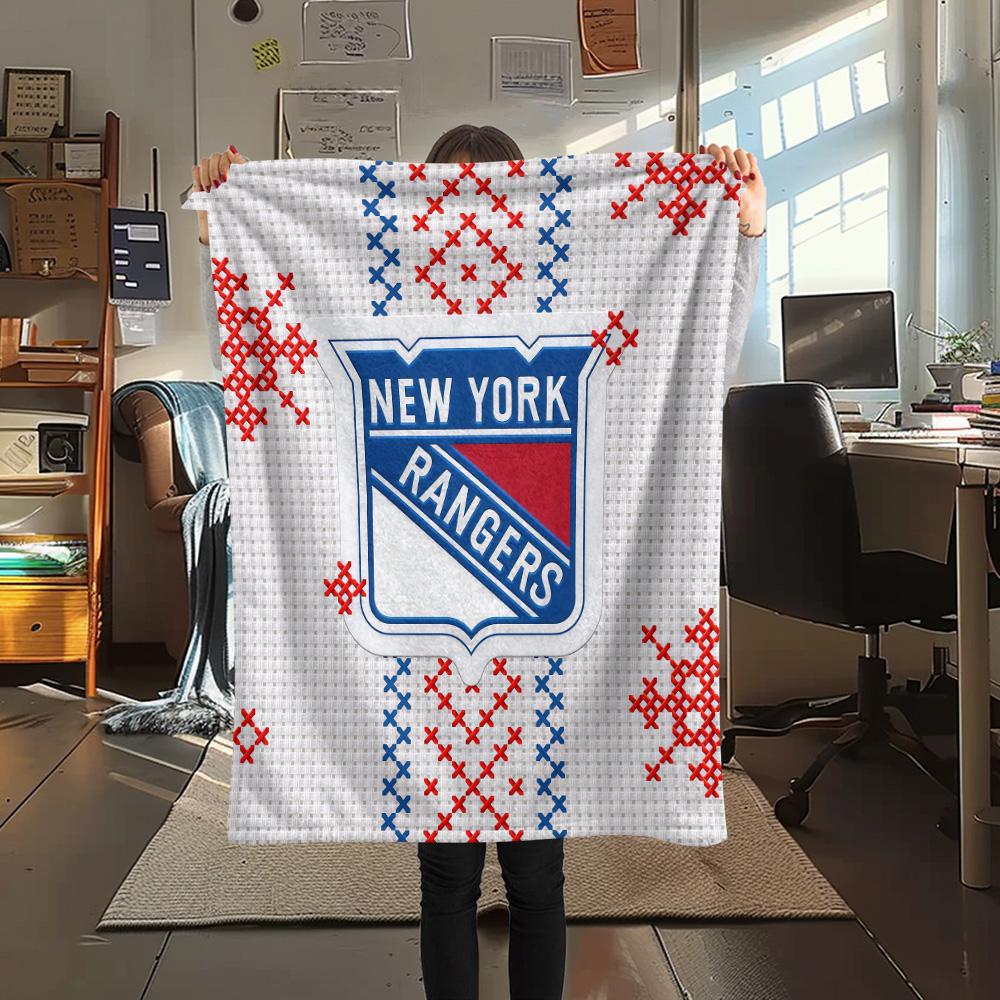 New York Rangers Flannel Blanket, High Quality Comfortable for All Seasons, Home Decor, Warmth and Comfort