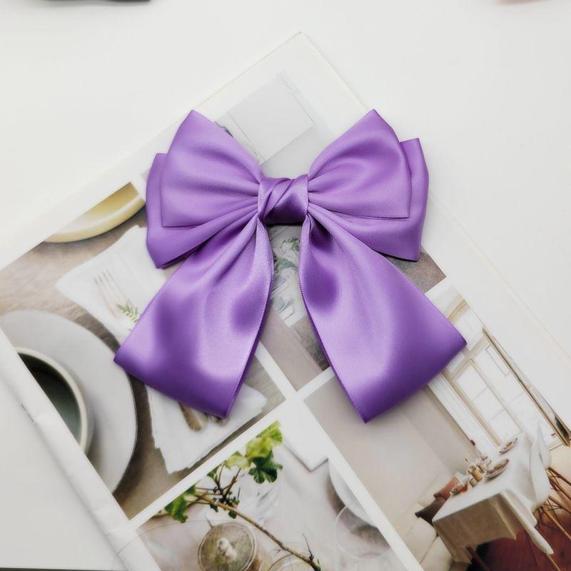 Solid Color Bow Ribbon Hair Clip  Women Bowknot Barrettes Women Ponytail Clip Headband Girls Hair Accessories Gift