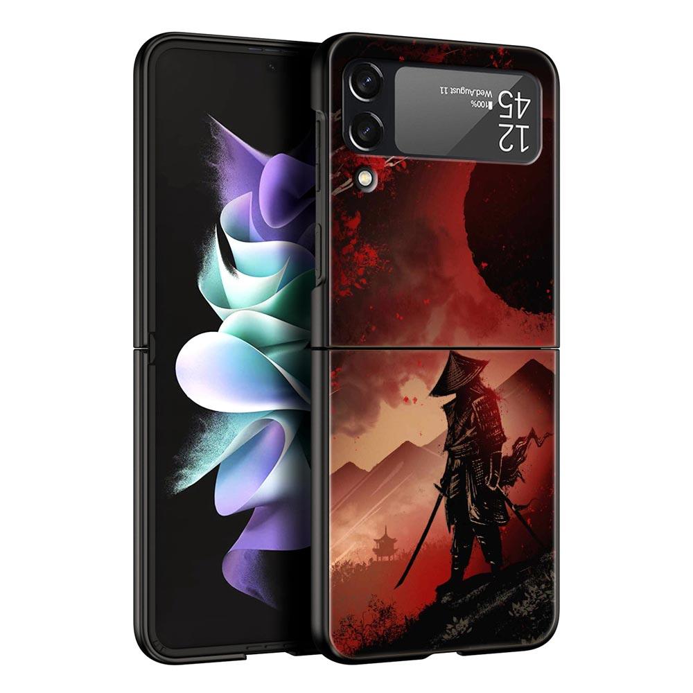 

Japanese Bushido Samurai Phone Case for Samsung Galaxy Z Flip 3 4 5 Shell For Samsung Z Flip3 Flip4 Hard PC Fundas Bumper Cover Samsung Z Flip 5