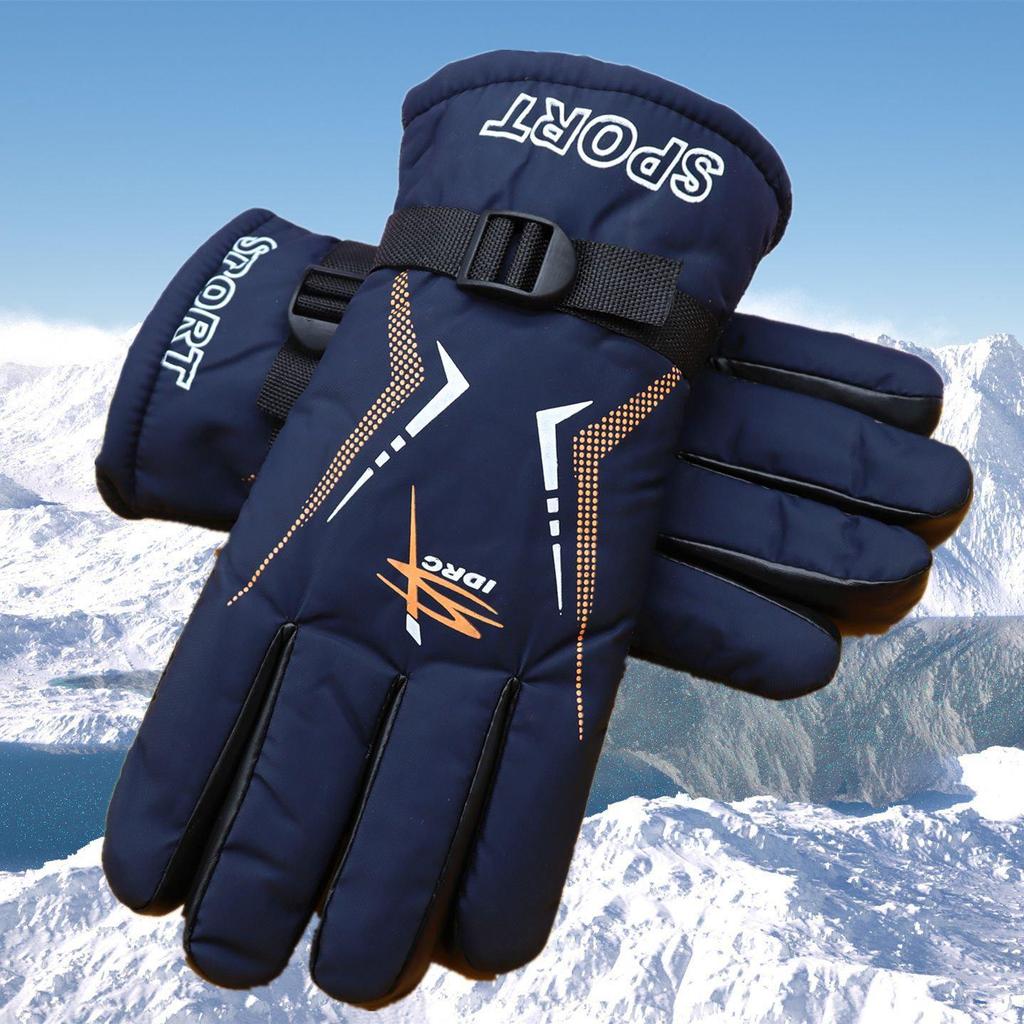 Men's Winter Riding Gloves - Fleece Lined, Thickened, Windproof, Waterproof, Warm for Outdoor Cycling.