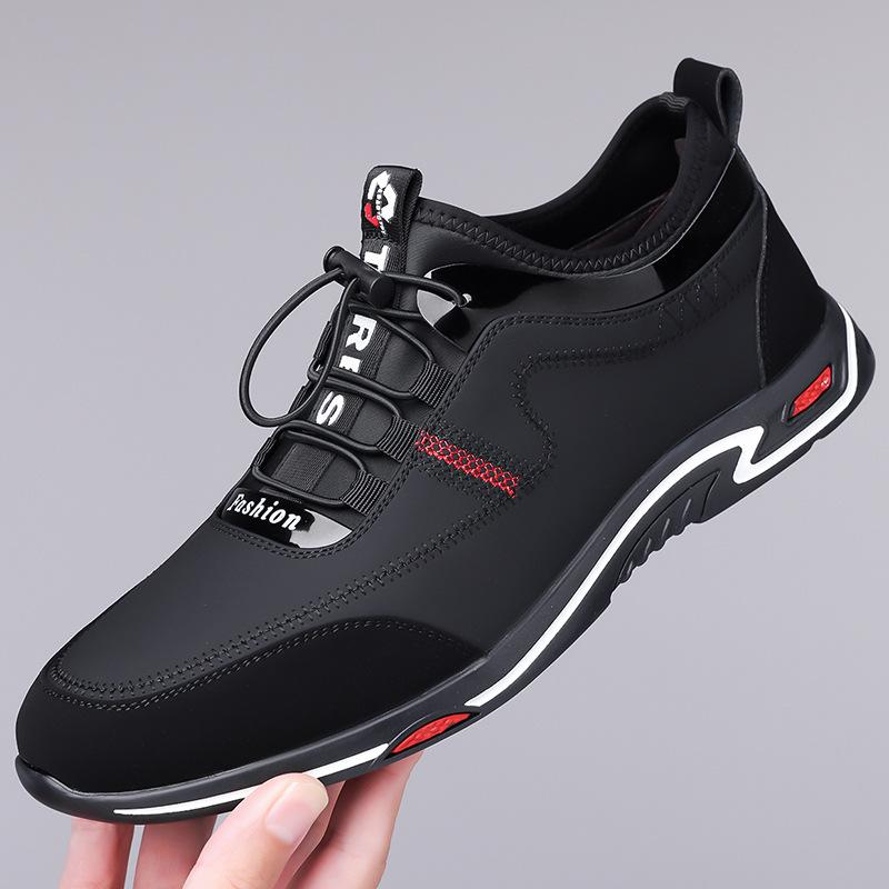 

2024 осень новые мужские повседневные кожаные туфли мужские туфли для ленивых ног молодежные туфли 5527 44 чёрный