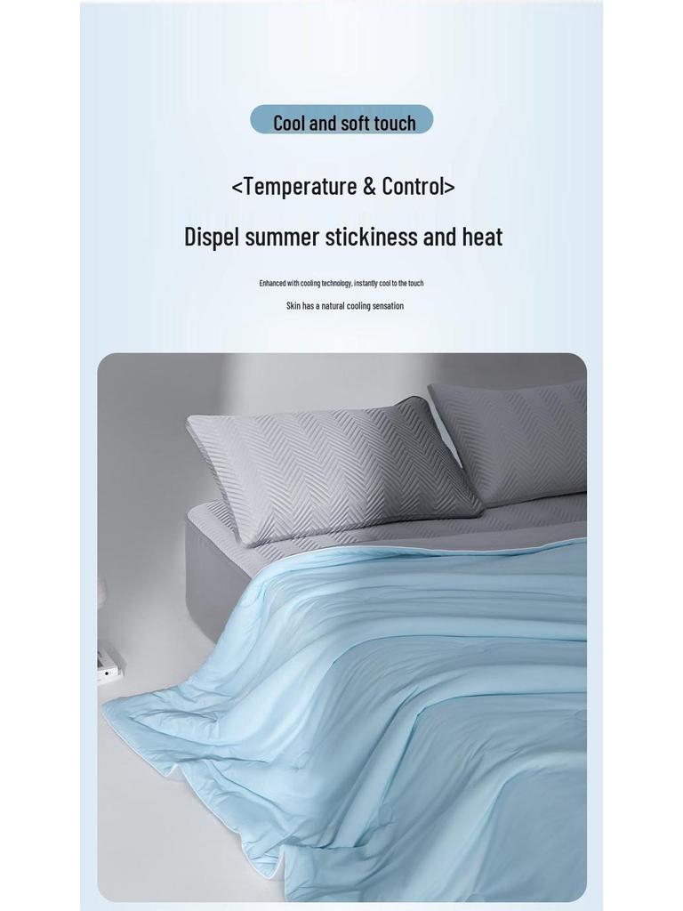 Premium Double-Sided Cool-Touch Antibacterial Ice Silk Summer Quilt