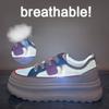 New Summer White Shoes for Female Students' Thick Sole Elevated Mesh Breathable Casual Shoes
