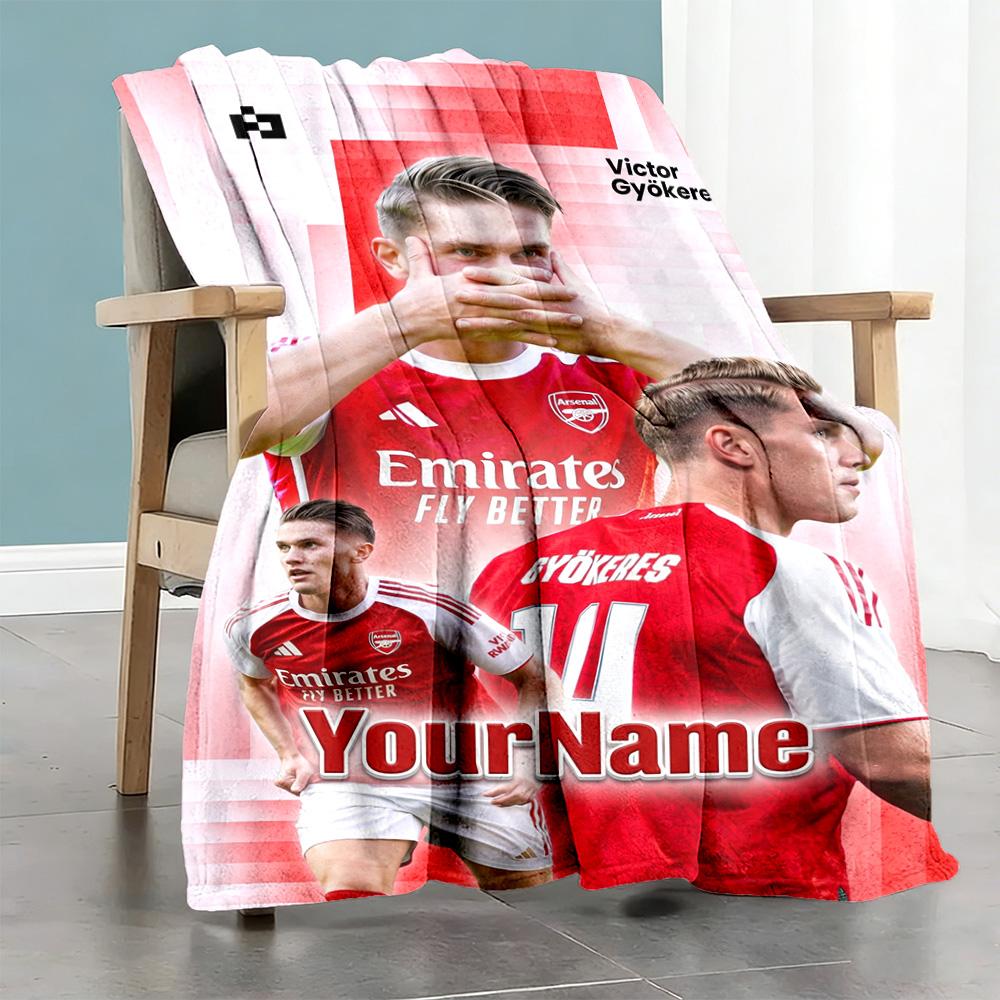 Arsenal Personalized Text Blanket Gift Personalized Blanket Comfortable Perfect for Office Chair Sofa Livingroom Bedding Four Seasons Multipurpose
