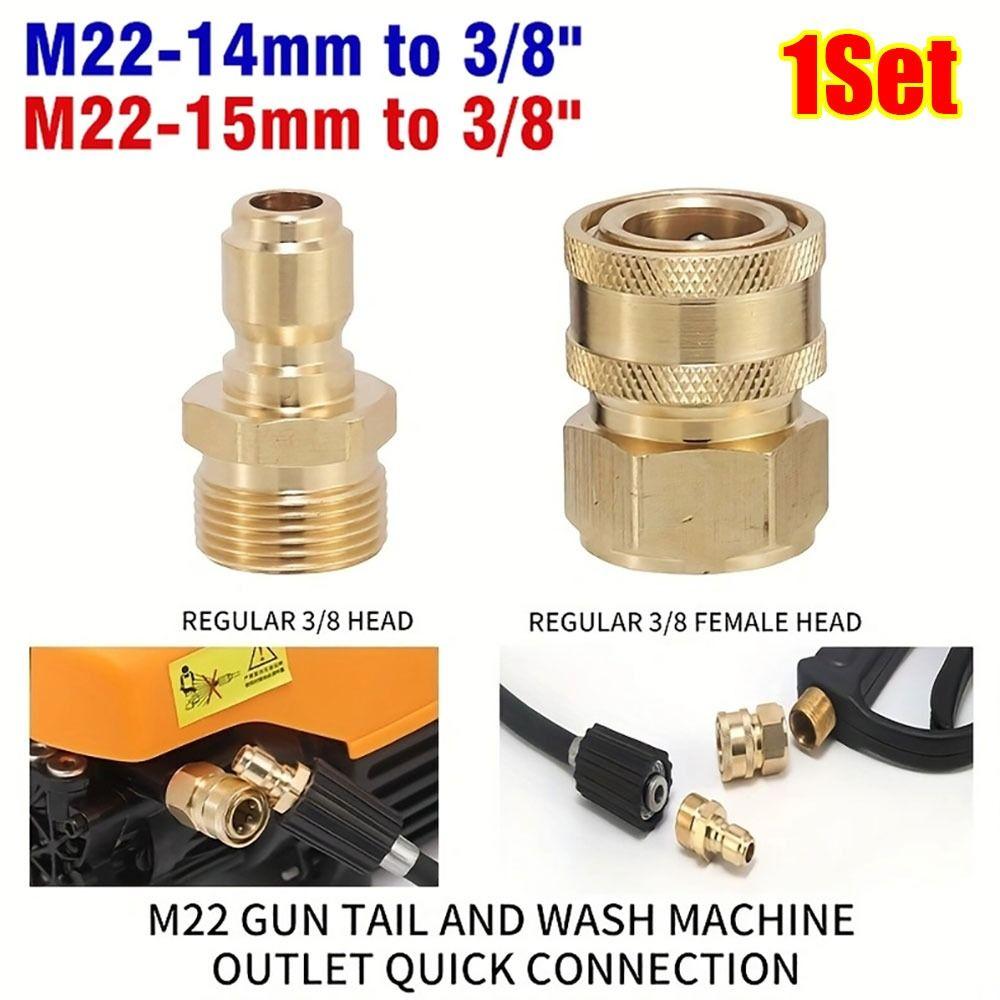 1Set 3/8 M22 Hose Coupler Quick Connect Kits Water Outlet Set Durable Pipe Joint