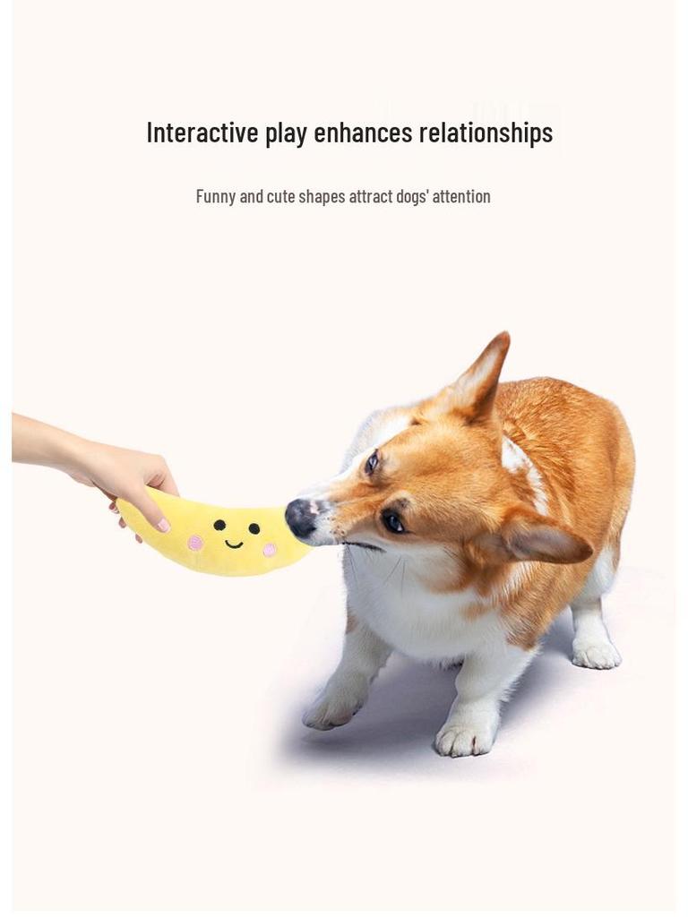 Interactive Plush Fruit & Vegetable Chew Toys for Dogs - Self-Entertainment & Early Education