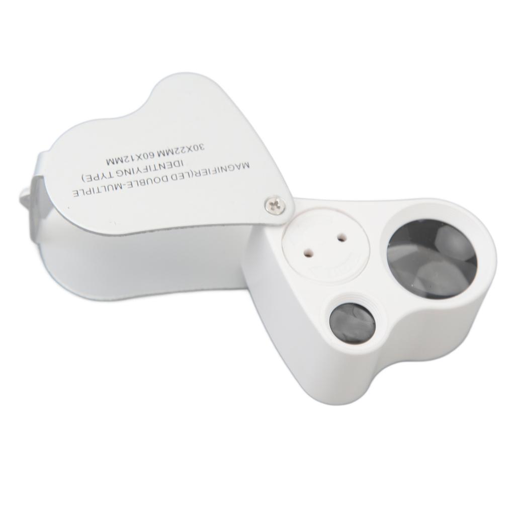 Dual Lens 30X 60X Handheld Mini Pocket Microscope LED Light Handheld Magnifying Glass Mini Pocket Microscope for Plants