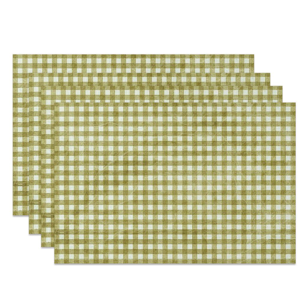 Checkered Pattern Placemats Dining Table Mats Modern Plaid Design for Kitchen Party Office Multiple Colors Washable Durable