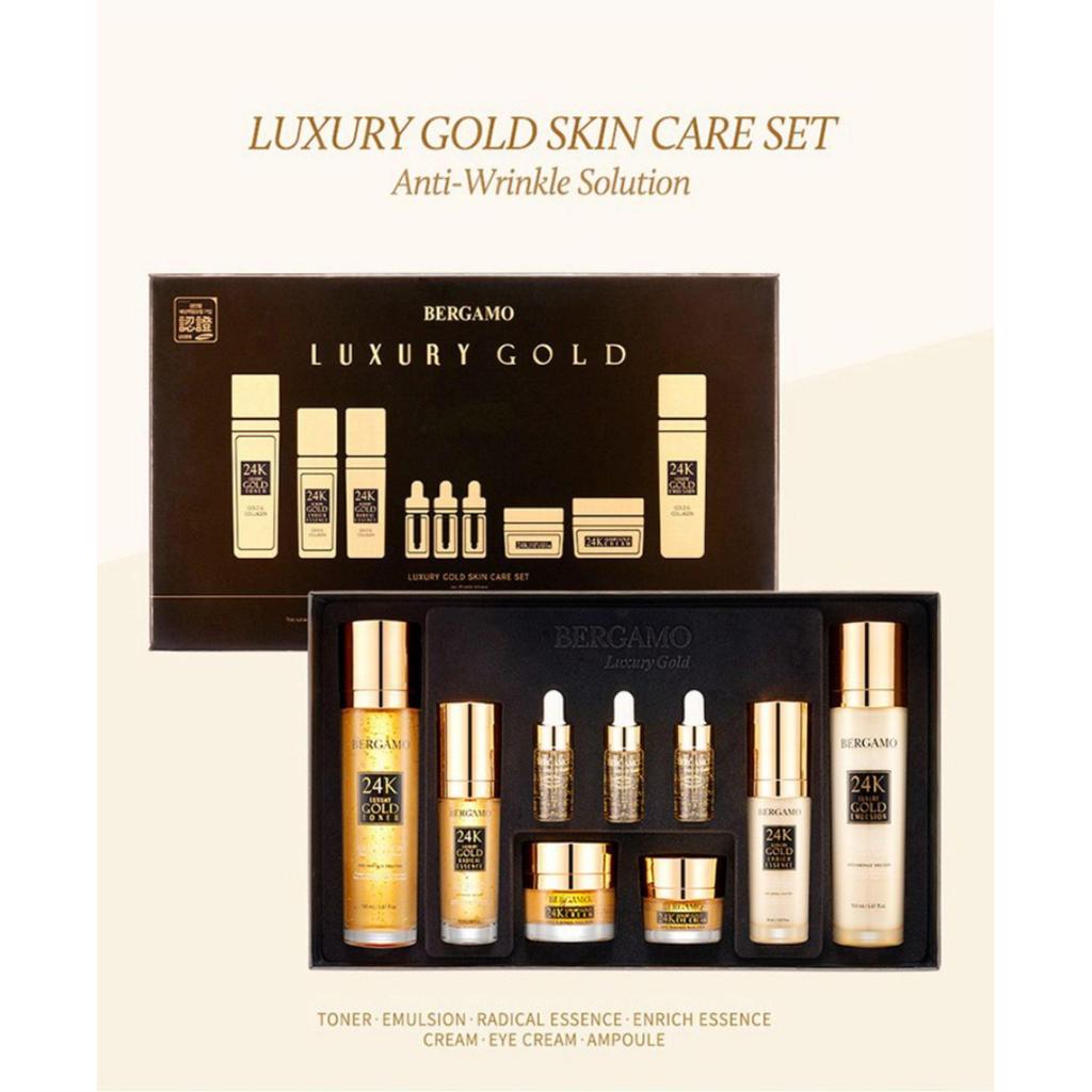 Bergamo Luxury Gold Skin Care 9 Pieces Set