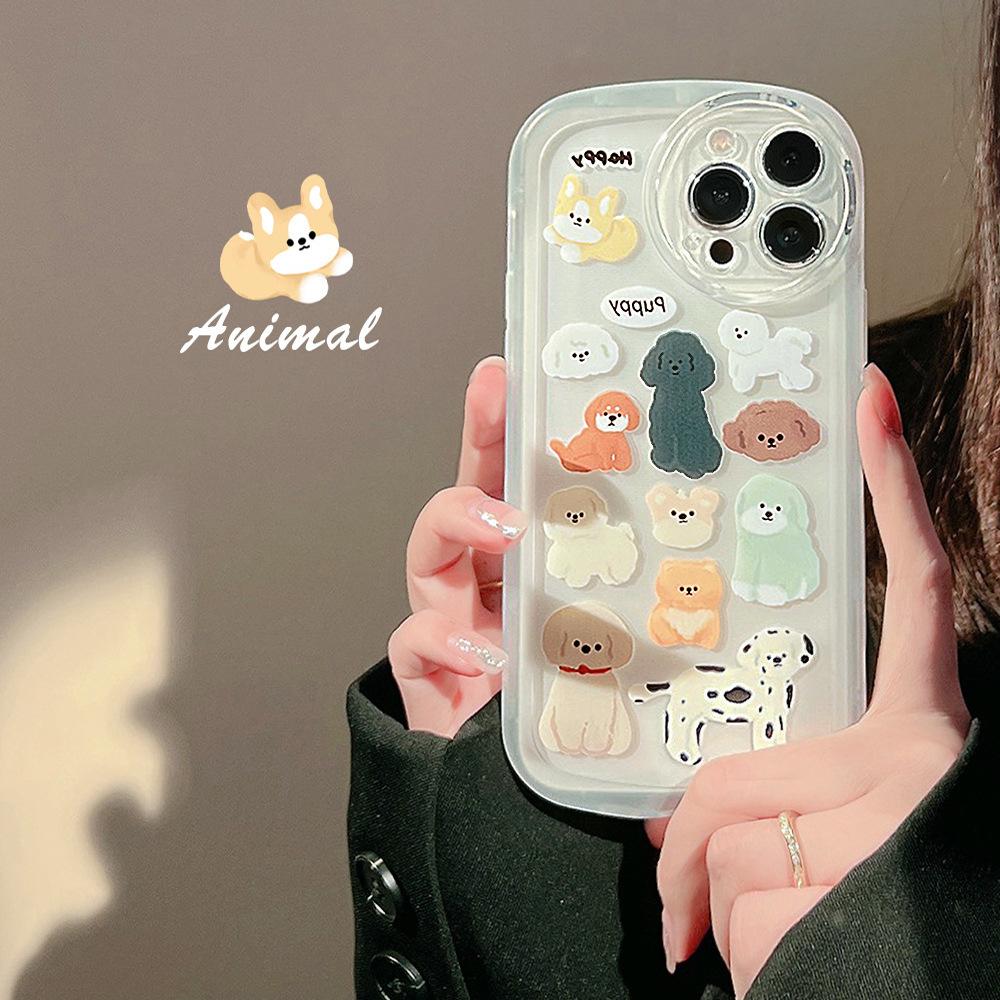 

Simple Puppy 14 Suitable for Iphone16promax IPhone Case 12 Transparent 11 Varnish X Silicone 15pro 12pro (6.1)