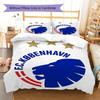 FC Copenhagen Pattern Bedding,Quilt Set Quilt Cover Pillowcase Home Birthday Gift(1 * duvet cover + 2 * pillowcase, without core)