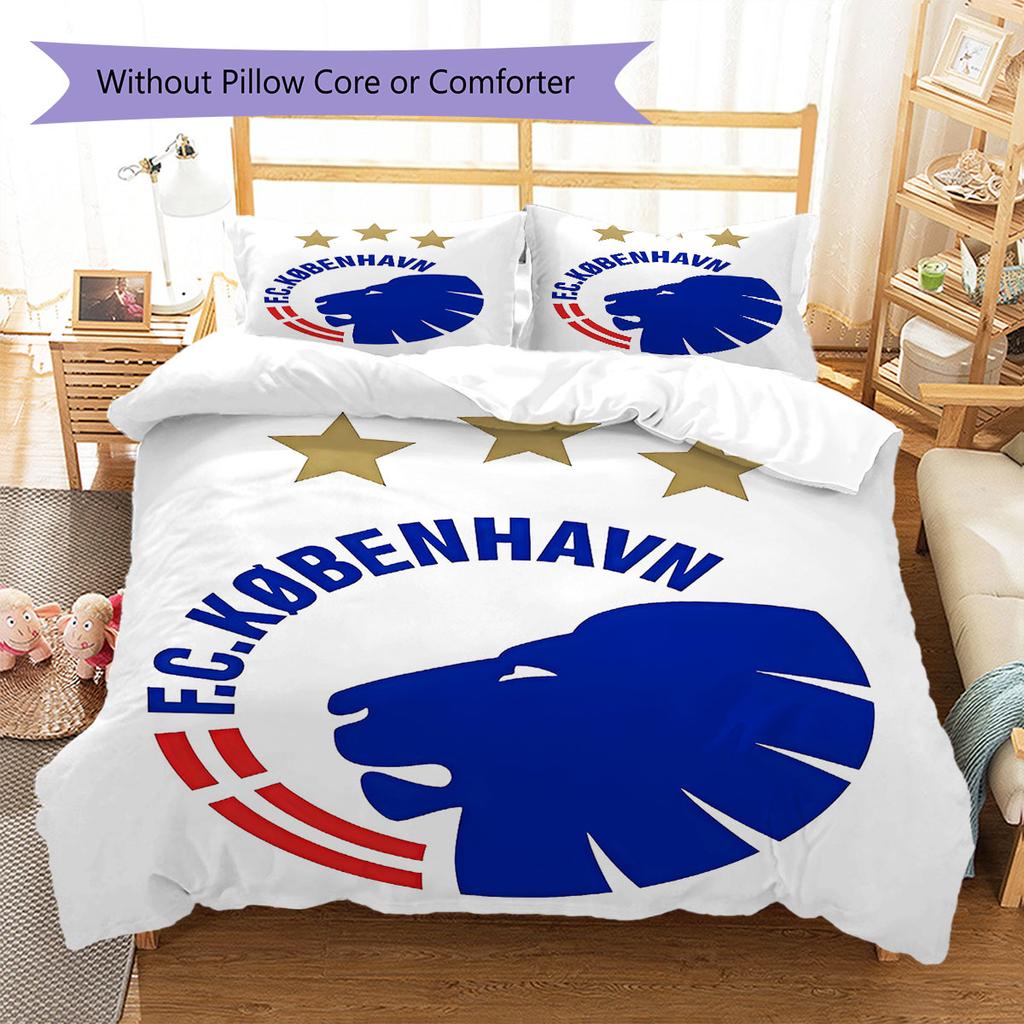 FC Copenhagen Pattern Bedding,Quilt Set Quilt Cover Pillowcase Home Birthday Gift(1 * duvet cover + 2 * pillowcase, without core)
