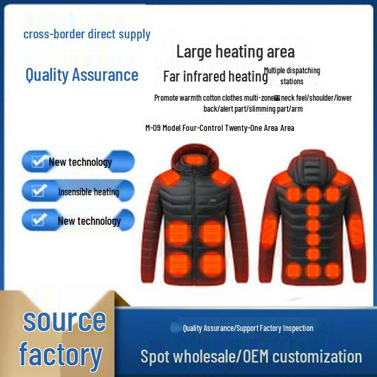 Men's Smart 11-Zone Heated Winter Jacket - Three-Control Warm Cotton Outerwear