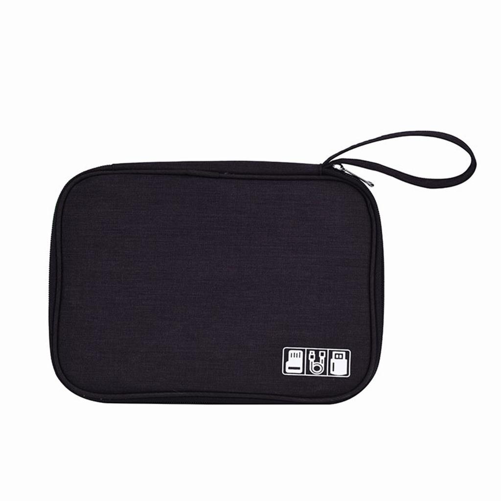Cable Storage Bag Multifunctional Digital Cable Organizer Power Bank Earphone Storage Case Black