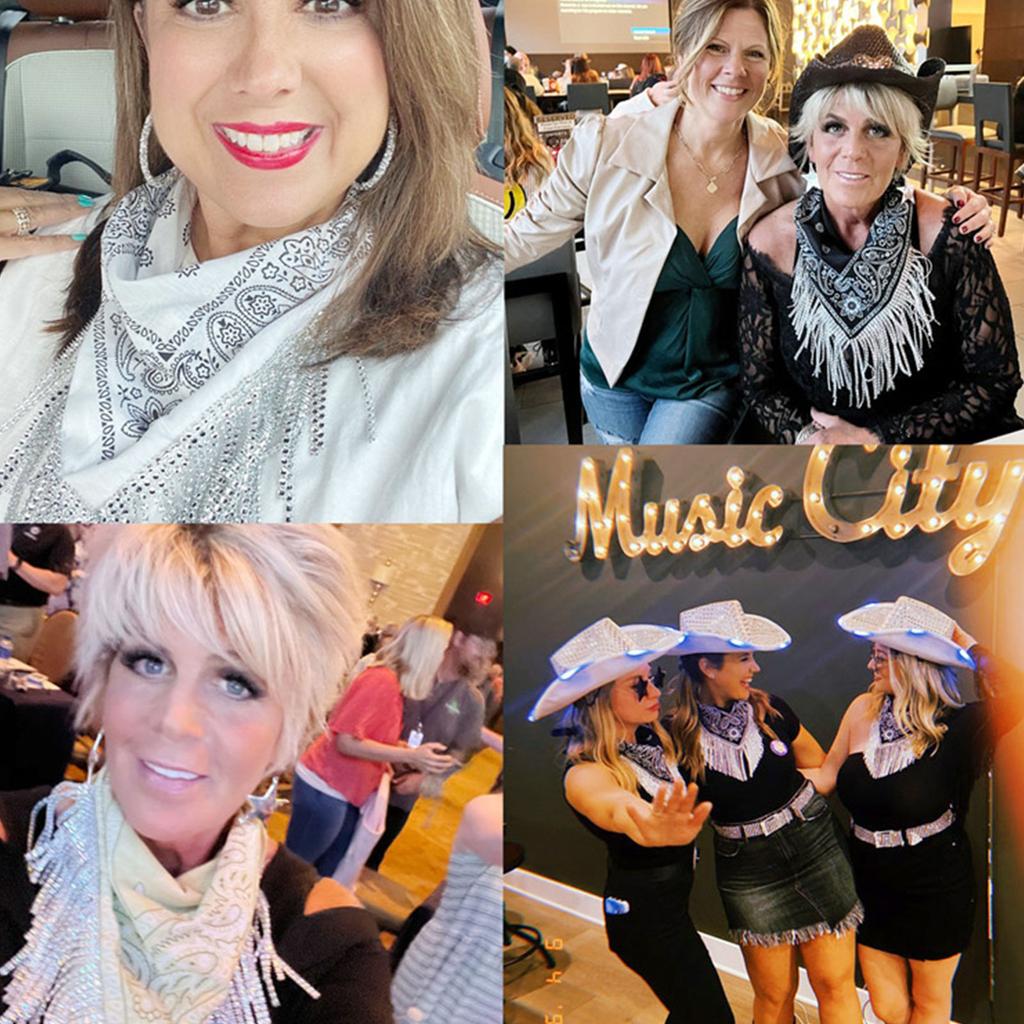 Cowgirl Bandanas Sequin Bachelorette Bandanas Disco Fashion Neckerchief Bandanas Cowgirl Bachelorette Fringe Bandanas