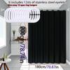 Rideau de douche noir style simple Rideau décoratif de salle de bain design noir pur Rideau de séparation Matériau PEVA imperméable