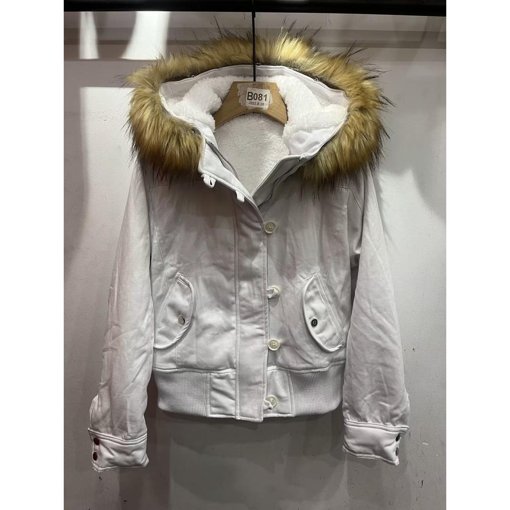 Giacca Foderata in Pelliccia Y2K Cappotto con Cappuccio Vintage da Donna con Bordi in Pelliccia Sintetica e Polsini a Coste Giacca Corta Casual
