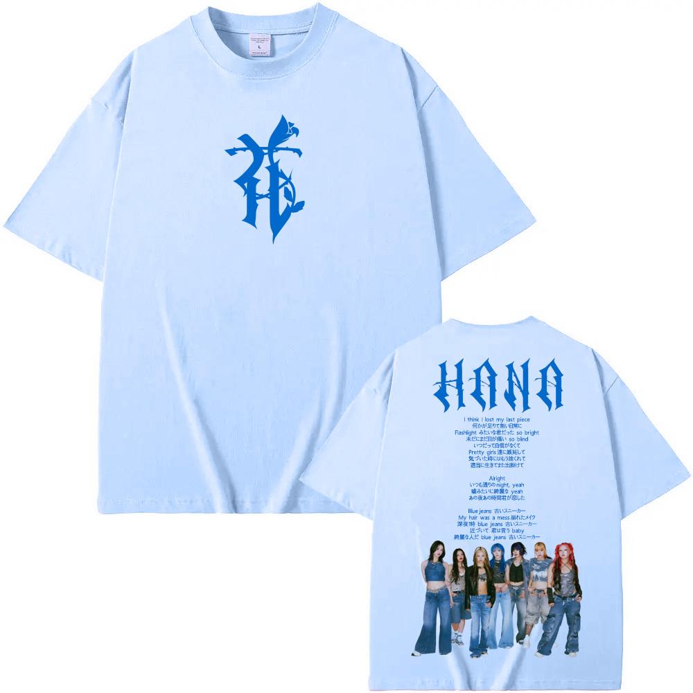 HANA 2025 T-shirt Short Sleeve Gothic PunkTee-shirt Summer Korean Style Harajuku Camiseta Hombre Clothes Japanese girl groupTops