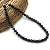 8mm Natural Silver Obsidian Gemstone Round Beads Jewelry Handmade Elegant Necklace 17-20" For Women 8BN-55
