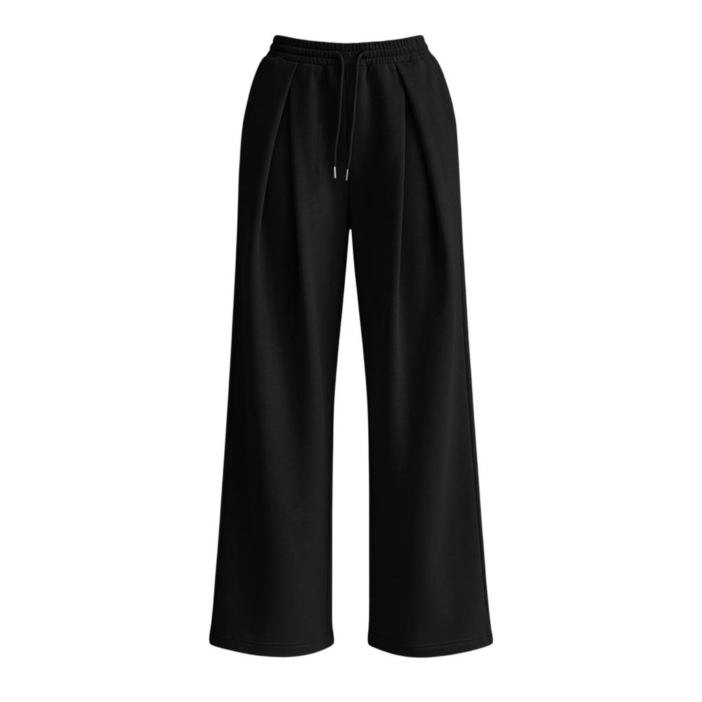 Women's High Waist Drawstring Jogger Pants, Elastic Waist, Color with Pockets, Sporty Casual