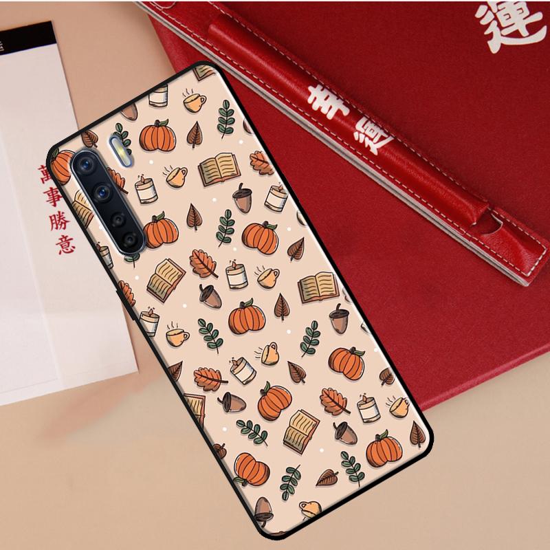 Autumn Leaves Pumpkin Halloween Case For Oppo A78 A38 A80 A60 A40 A18 A98 A58 A96 A76 A16 A94 A74 A54 A15 A17 A57 A77 A5 Pro