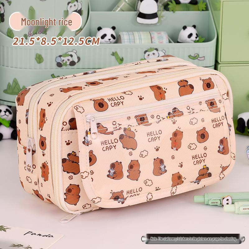 Capybara & Panda Large-Capacity Pencil Case for Elementary & Middle School Girls