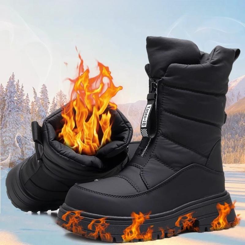 Women's Winter Fur One Padded Waterproof Fabric Comfortable Warm Anti-cold Lightweight Hiking Waterproof Anti-skid High Top Snow Boots