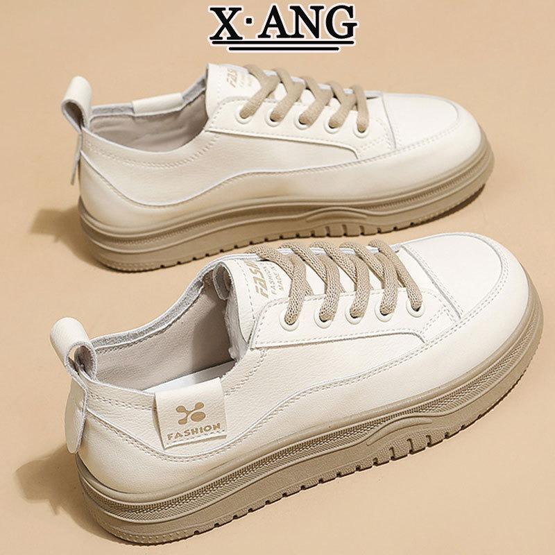 Leather soft-soled white shoes children's spring new versatile lightweight single shoes casual sports shoes board shoes