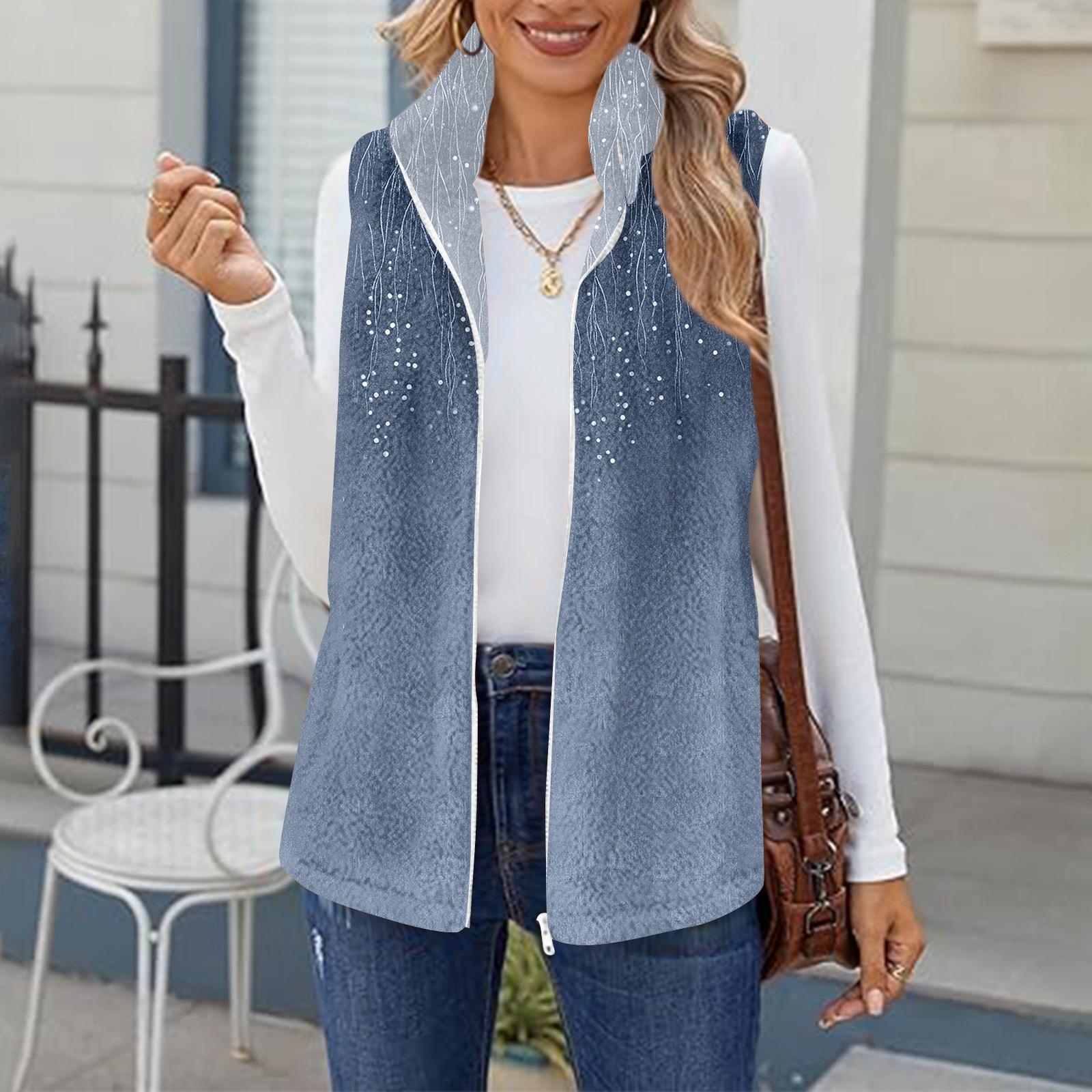 Женский модный теплый флисовый кардиган-жилет в стиле ретро с принтом L