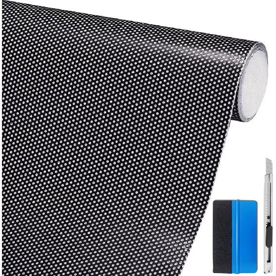 

LZLRUN One Way Perforated White Vinyl Privacy Window Film Adhesive Glass Wrap Roll (20 x 120 ) 12 x 48 чёрный