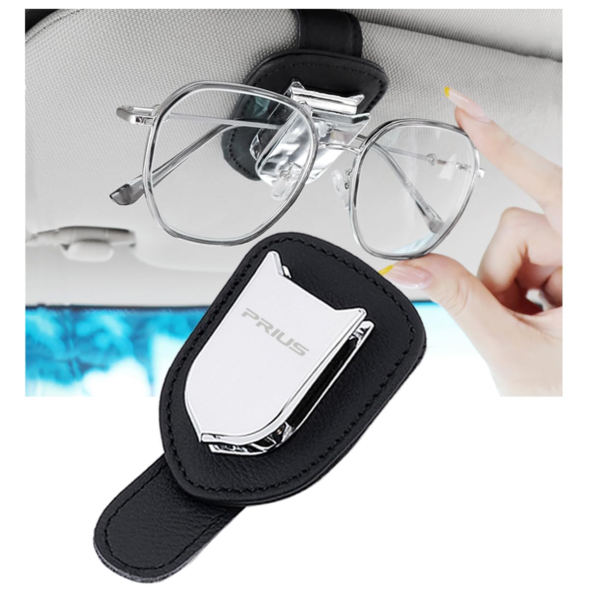 

Haoshilianfa Leather Sunglasses Clip for Toyota New Prius 50 Series 60 Series Glasses Holder for Car Sun Visor Car Mount Glasses Clip 4 Colors чёрный
