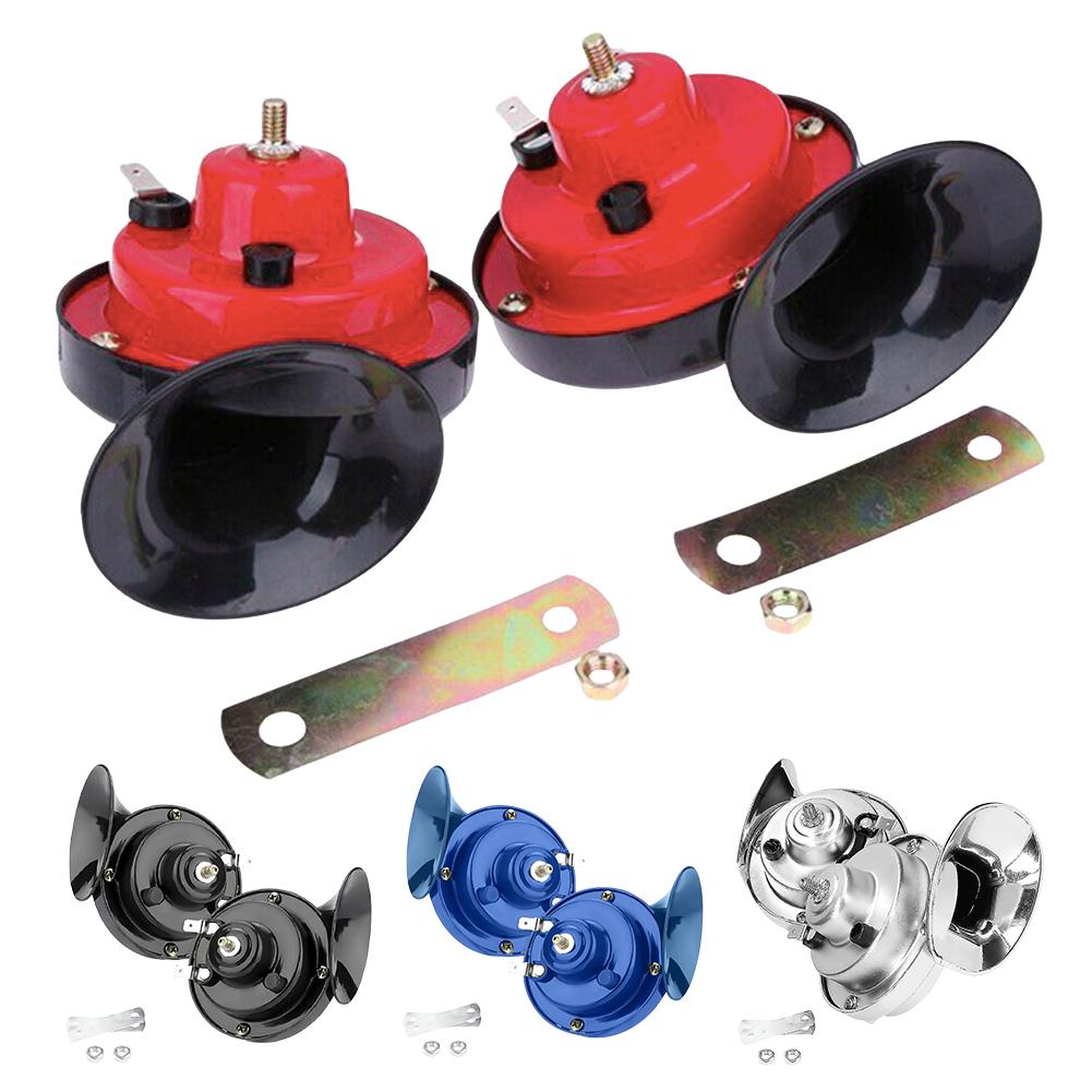 

2pcs 12V Motorcycle Air Horn Car Snail Electric Air Horn Marine Boat 300DB Super Loud Horn Alarm Kit Moto Loud Dual-Tone Sound