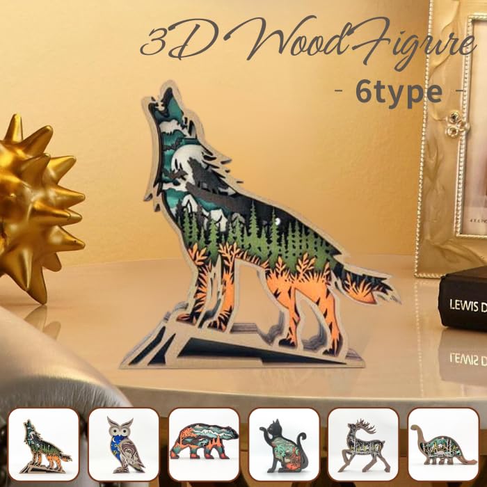 HARGIO Wooden Interior Nordic Korean Wooden Stylish and Cute Entryway Animal Korean Fun Popular Gift Figurine, Decoration, Style, Style, Decor, Decor,
